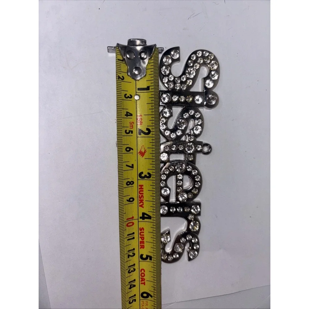 Sisters Silver Metal Rhinestone Christmas Ornament Bling 5.5